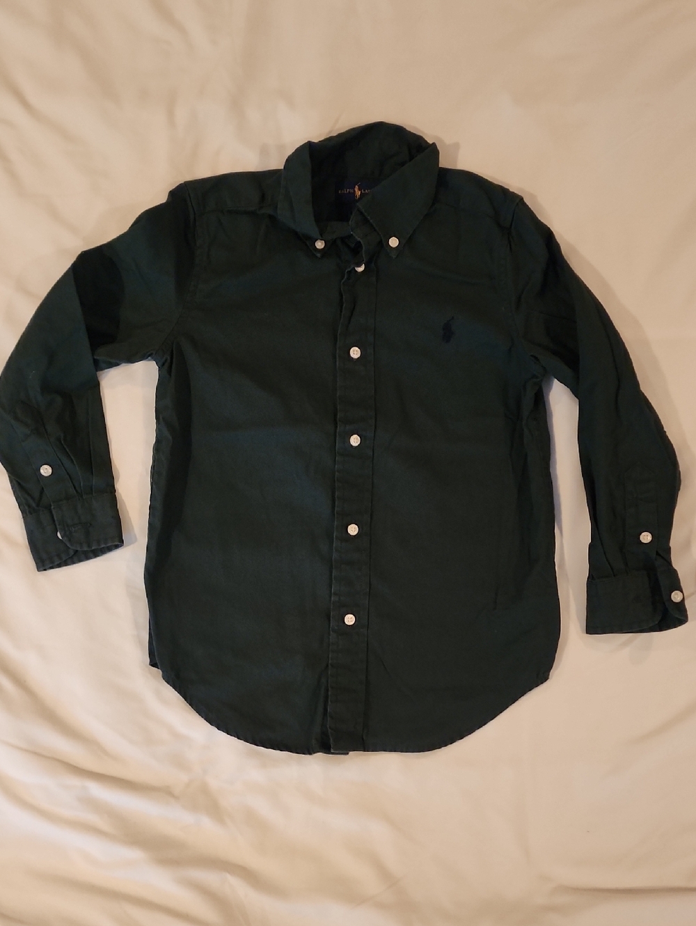 Ralph Lauren Kids Dark Green Button-Down Shirt. Size 6